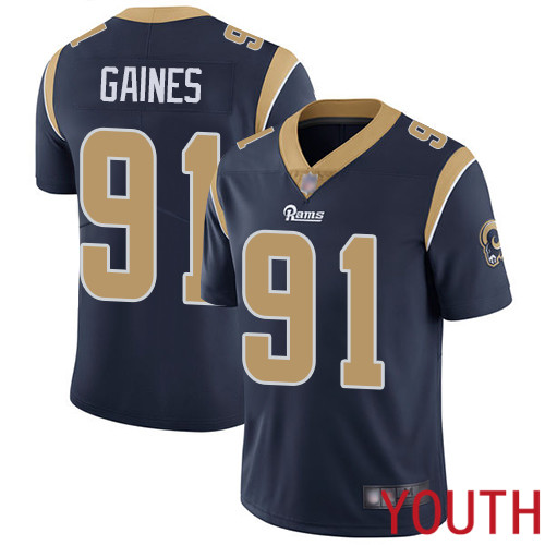 Los Angeles Rams Limited Navy Blue Youth Greg Gaines Home Jersey NFL Football 91 Vapor Untouchable